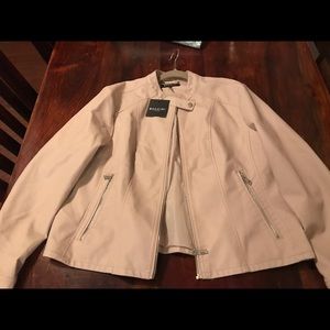 Baccini light pink pleather jacket